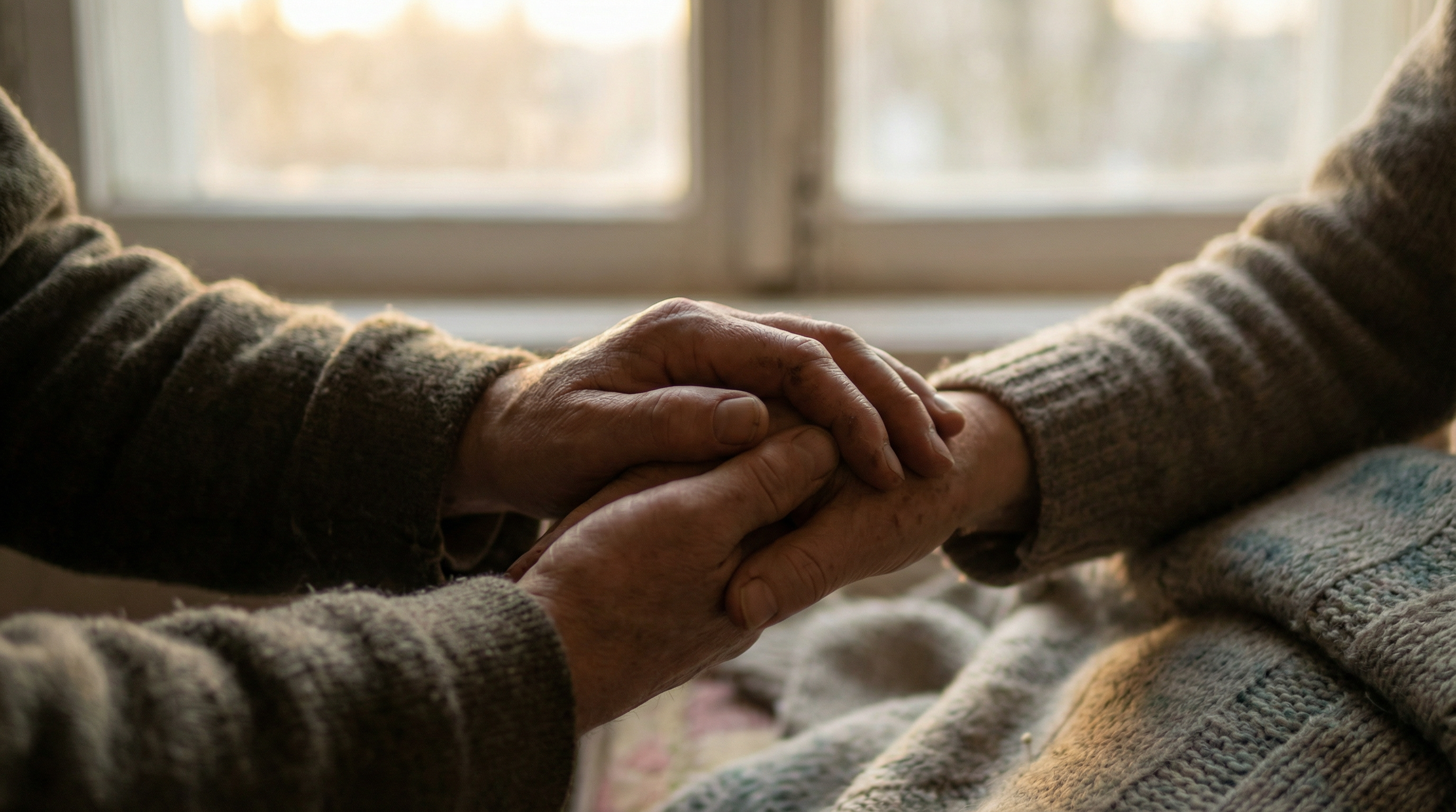 Hands holding in support